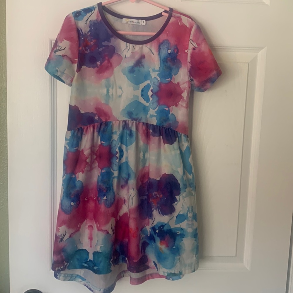 Girls Dress | Size 8 | watercolor flowers